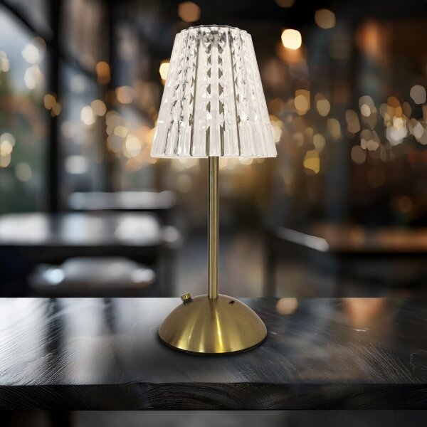 LED Stmívatelná dotyková nabíjecí stolní lampa ELBA LED/1,6W/800 mAh zlatá/čirá
