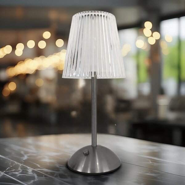 LED Stmív. dotyková nabíjecí stolní lampa ELBA LED/1,6W/800 mAh matný chrom/čirá