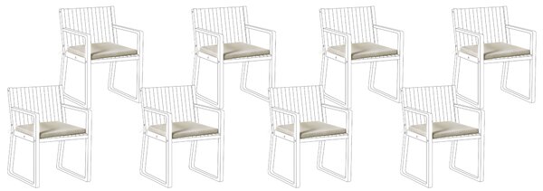 Sada 8 polštářů na zahradní židle SASSARI PREMIUM 46 x 46 cm Taupe