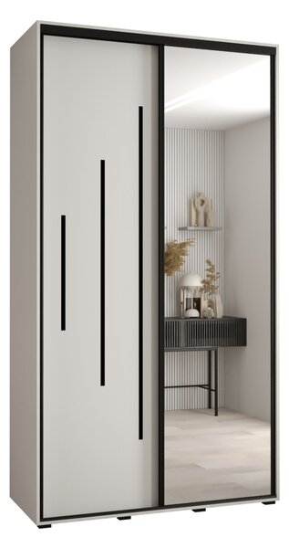 Šatní skříň YVONA 13 - 140/45 cm, bílá / černá