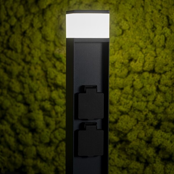 Kanlux 38765-Venkovní lampa se 2 zásuvkami DASTEN 1xG9/11W/230V 50 cm IP44 antr