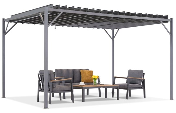 Antracitová terasová pergola Tasos 3x4m Garden Point