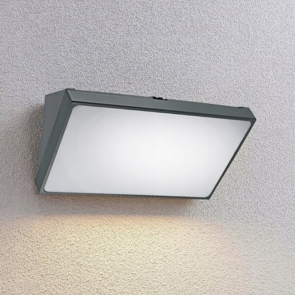 LED Venkovní nástěnné svítidlo se senzorem LED/20W/230V IP65 šedá