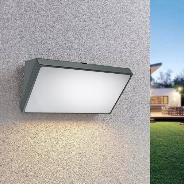 LED Venkovní nástěnné svítidlo se senzorem LED/20W/230V IP65 šedá