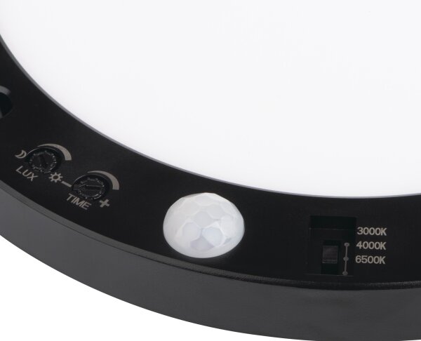 Kanlux 24605 - LED Svítidlo se senz. 2v1 ERGA LED/17W/230V 3000/4000/6500K černá