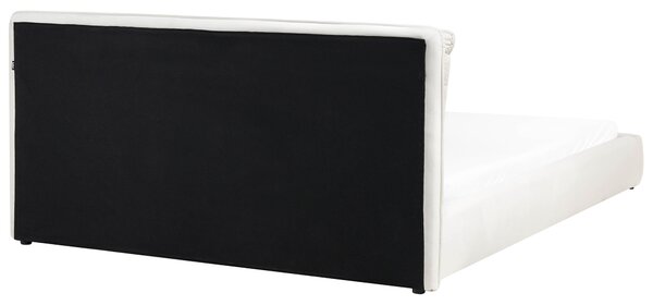 Postel Umělý samet BAJONNA 180 x 200 cm Krémově bílá