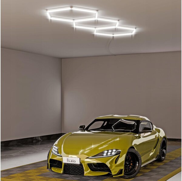 LED Stropní svítidlo HEXAGON LED/128W/85-265V 6000K 248x97 cm CRI 90 IP54 bílá
