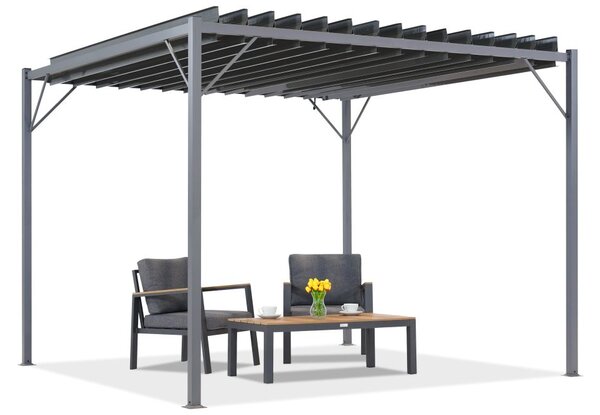 Antracitová terasová pergola Tasos 3x3m Garden Point