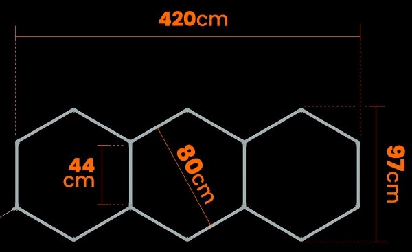 LED Stropní svítidlo HEXAGON LED/128W/85-265V 6000K 248x97 cm CRI 90 IP54 bílá