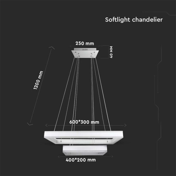 LED Stmívatelný lustr na lanku LED/113W/230V 3000K bílá