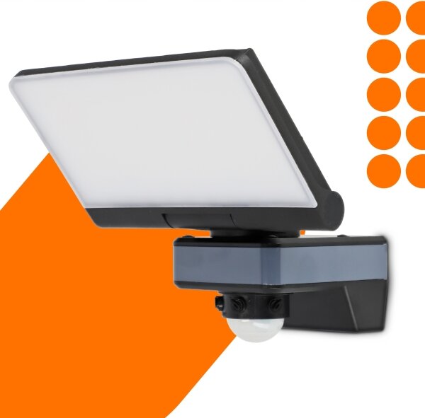 LED Reflektor se senzorem pohybu a soumraku LED/44W/230V 4200K IP54 černá