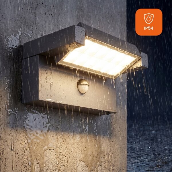 LED Venkovní nástěnné svítidlo se senzorem LED/25W/230V IP54 černá