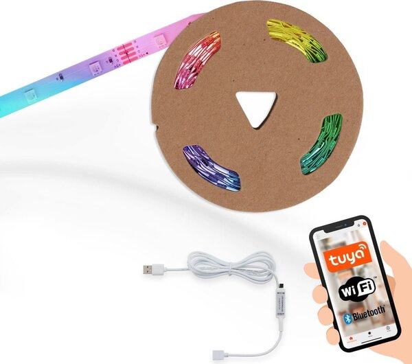 BRILO 2309-150 Smart RGB LED pásek s hudebním senzorem 500 cm 0,05W bílé - BRILO