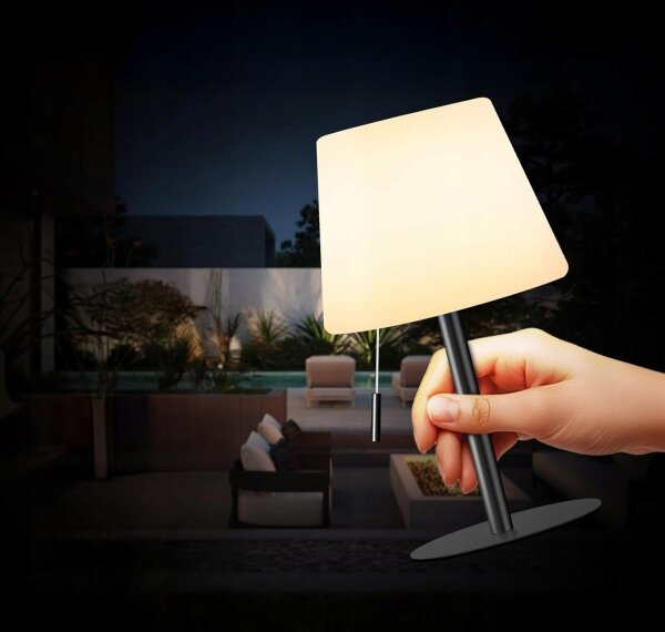 LED Stmívatelná solární lampa LED/2W/5V USB 1200 mAh IP44 bílá/černá