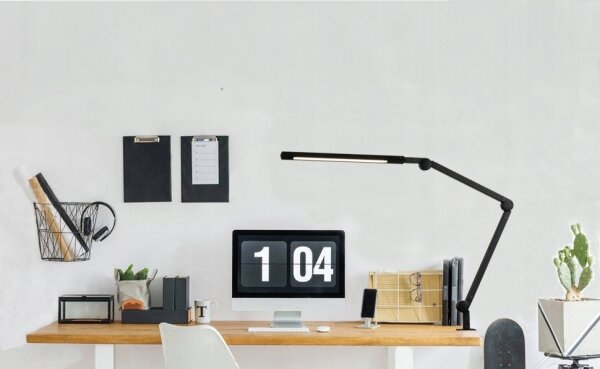 LED Stmívatelná dotyková flexibilní stolní lampa s klipem LED/12W/230V černá