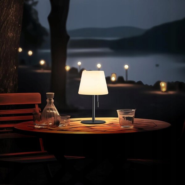 LED Stmívatelná solární lampa LED/2W/5V USB 1200 mAh IP44 bílá/černá