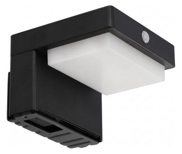 LED Solární nástěnné svítidlo se senzorem LED/5W/3,7V 2000 mAh IP44 černá