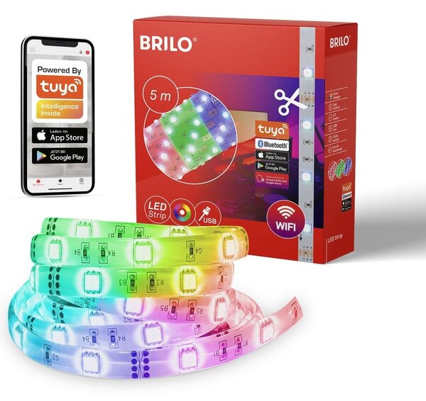 BRILO 2309-150 Smart RGB LED pásek s hudebním senzorem 500 cm 0,05W bílé - BRILO