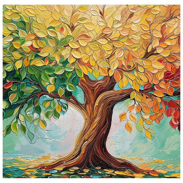 Obraz na plátně - Strom života Duhová esence FeelHappy.cz Velikost obrazu (šířka x výška): 60 x 20 cm