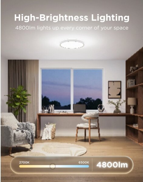 Govee - LED RGBICWW Stm stropní svítidlo LED/55W/230V pr. 46 cm Matter Wi-Fi