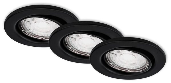 BRI 7147035 3ks LED vestavné svítidlo, pr. 8,6 cm, 5 W, černá (starý kód: BRI 7147-035) - BRILONER