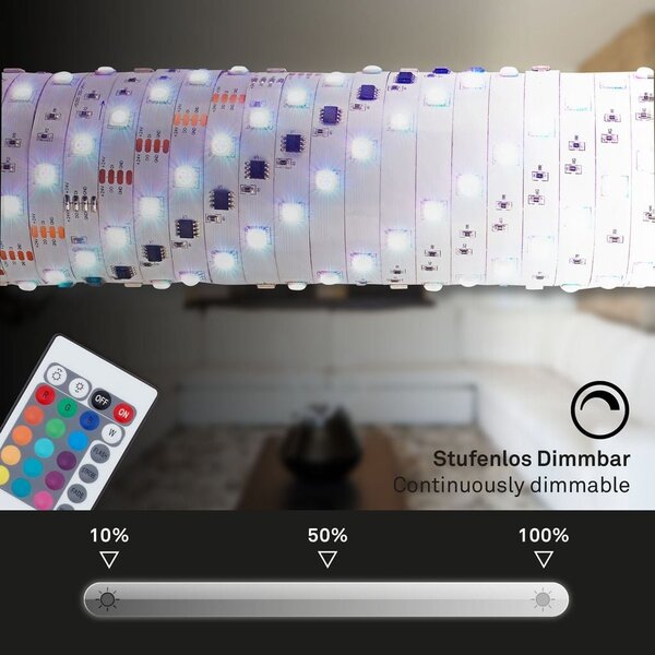 BRILO 2267-090P RGB LED pásek 300 cm 0,11W bílé - BRILO