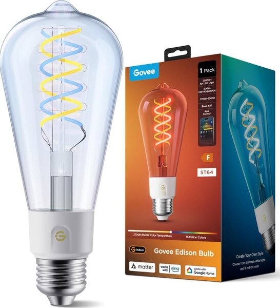Govee - LED RGBWW Stmívat žárovka Smart MATTER ST64 E27/5W/230V 2700-6500K Wi-Fi