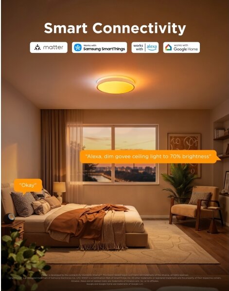 Govee - LED RGBICWW Stm stropní svítidlo LED/55W/230V pr. 46 cm Matter Wi-Fi