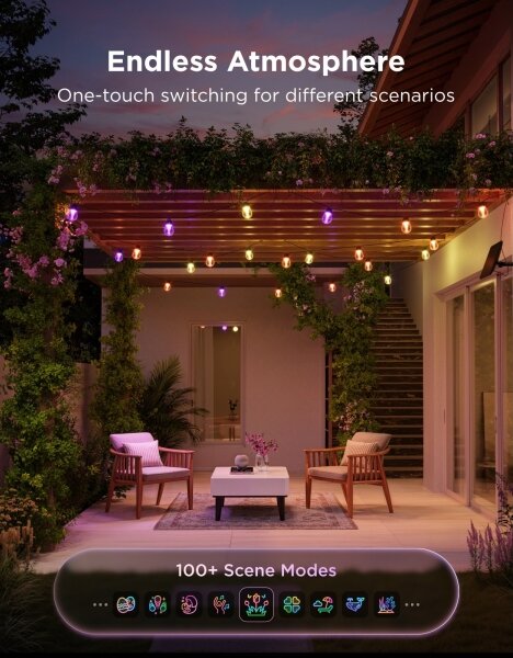 Govee - LED RGBICW Solární řetěz 8xLED/6W/5V Wi-Fi Matter IP67