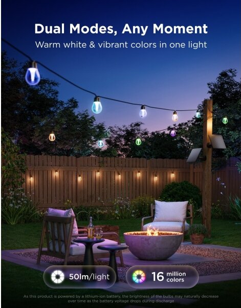 Govee - LED RGBICW Solární řetěz 8xLED/6W/5V Wi-Fi Matter IP67
