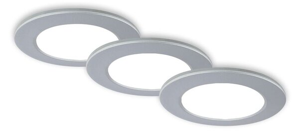 BRI 7034034 CCT LED vestavná svítidla sada, pr.9,2 cm, 3x LED, 4,8 W, 450 lm, matný chrom (starý kód: BRI 7034-034) - BRILONER