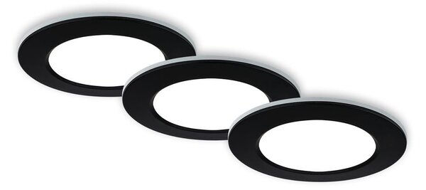 BRI 7034-035 CCT LED vestavná svítidla sada, pr.9,2 cm, 3x LED, 4,8 W, 450 lm, černá - BRILONER