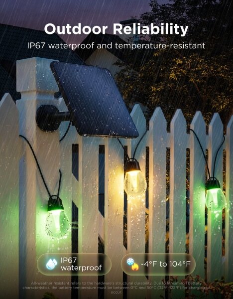 Govee - LED RGBICW Solární řetěz 8xLED/6W/5V Wi-Fi Matter IP67