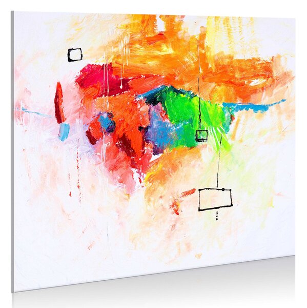 Obraz Vášeň (1-dílný) - abstrakce s barevným motivem na bílém pozadí