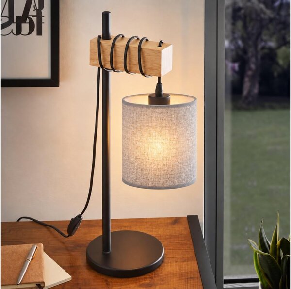 BRILAGI - Stolní lampa NUBILA 1xE27/40W/230V hnědá/černá/šedá