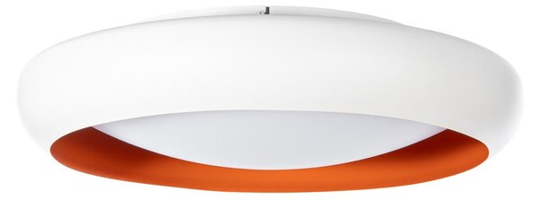 LED stropní svítidlo Serava, bílé/oranžové, Ø 60 cm, stmívatelné – Lindby Lindby, Serava, stmívatelné, Bílá, Obývací pokoj, Plast, Moderní