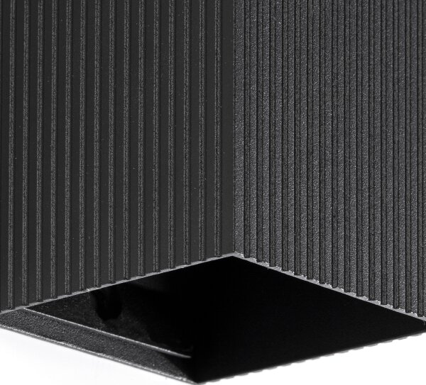 FARO 40535 - Nástěnné svítidlo SOLE 1xGU10/8W/230V černá vroubkovaná hranatý