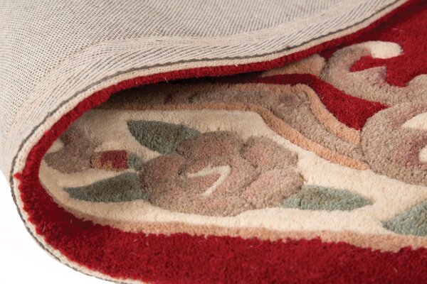 Flair Rugs, Ručně všívaný kusový koberec Lotus premium Red, 120x180, červená, chodba / předsíň