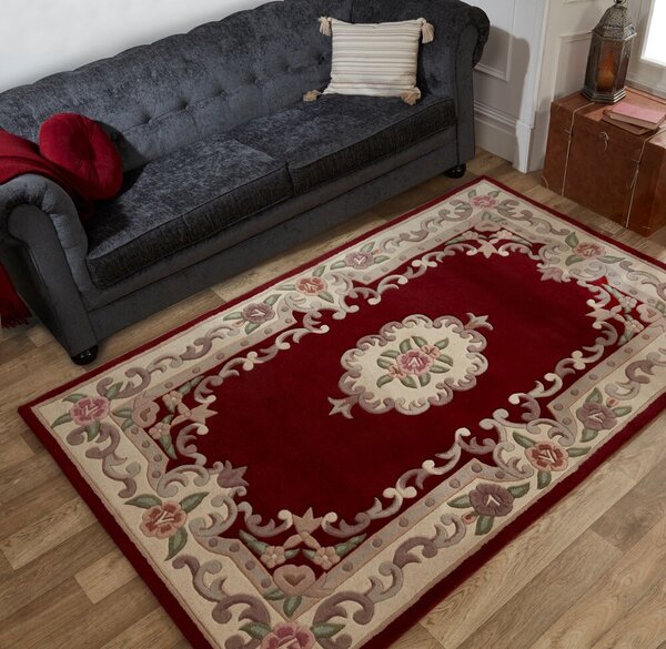 Flair Rugs, Ručně všívaný kusový koberec Lotus premium Red, 120x180, červená, chodba / předsíň