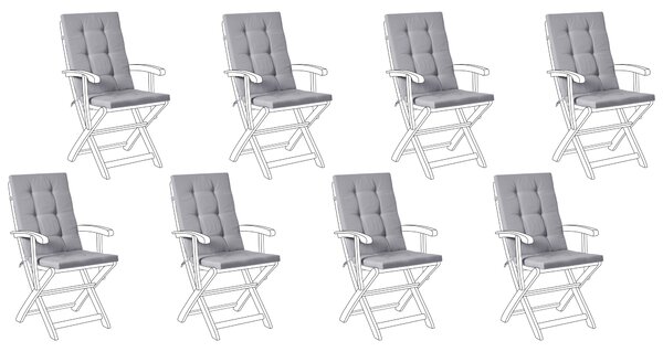 Sada 8 polstrů na opěradlo/sedadlo MAUI PREMIUM Světle šedá