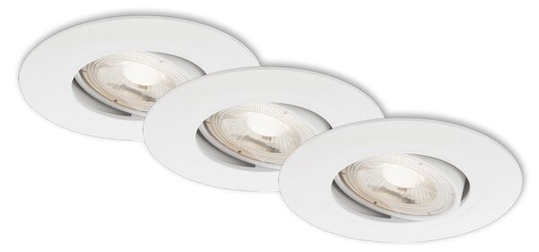 BRI 7146036 3ks sada ultraploché LED vestavné svítidlo, pr. 9 cm, 5 W, bílé (starý kód: BRI 7146-036) - BRILONER