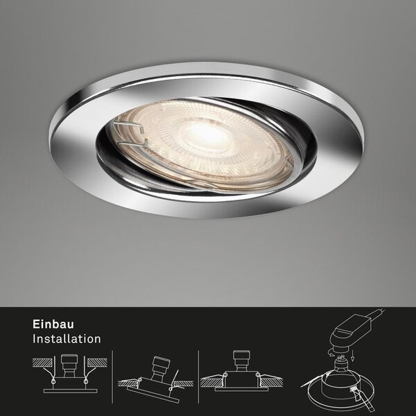 BRI 7147038 3ks LED vestavné svítidlo, pr. 8,6 cm, 5 W, chrom (starý kód: BRI 7147-038) - BRILONER