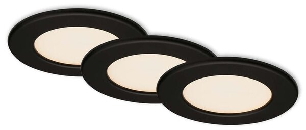 BRI 7053035 3ks sada LED vestavné svítidlo, pr. 11,5 cm, 6 W, 650 lm, černá (starý kód: BRI 7053-035) - BRILONER