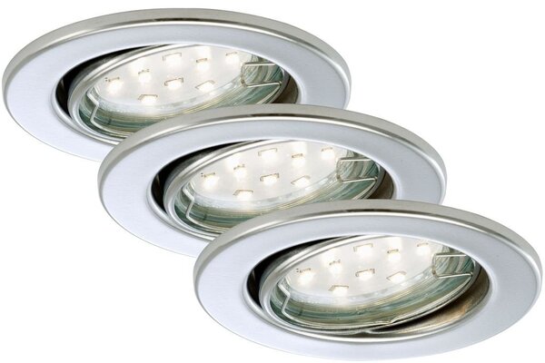 BRI 7225038 3ks sada LED vestavné svítidlo, pr. 8,6 cm, 3 W, chrom (starý kód: BRI 7225-038) - BRILONER