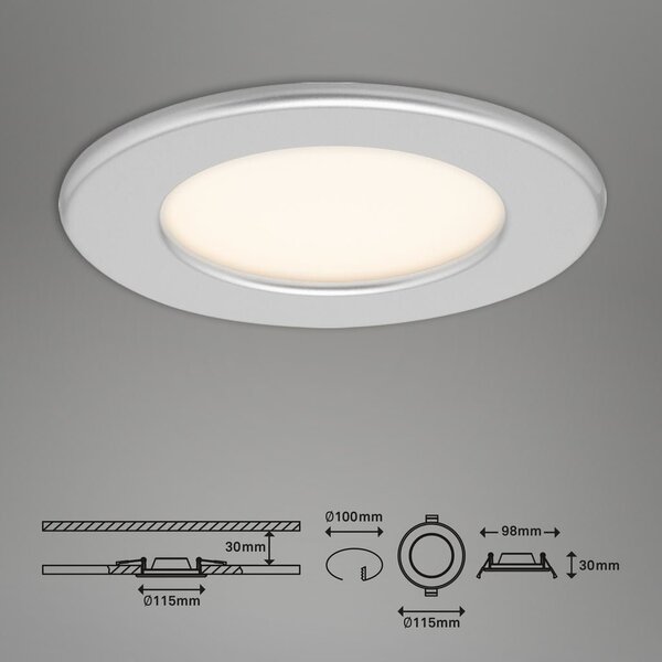 BRI 7053034 3ks sada LED vestavné svítidlo, pr. 11,5 cm, 6 W, matný chrom (starý kód: BRI 7053-034) - BRILONER