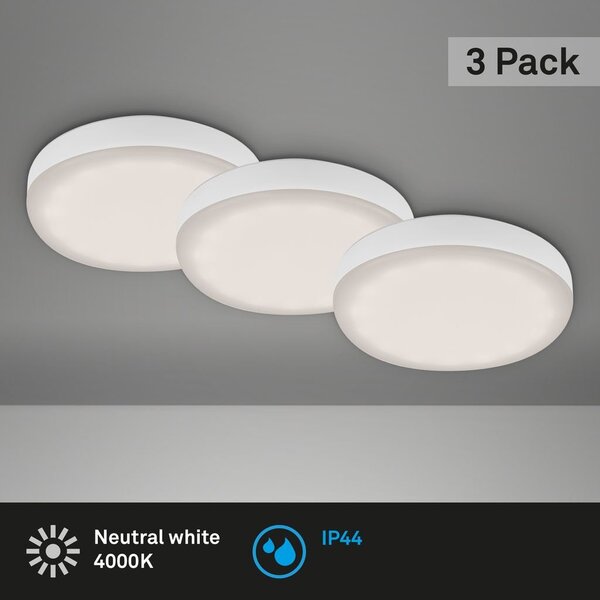 BRI 7061436 3ks sada LED vestavné svítidlo, pr. 7,5 cm, 3 W, 350 lm, bílé (starý kód: BRI 7061-436) - BRILONER