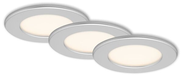 BRI 7053034 3ks sada LED vestavné svítidlo, pr. 11,5 cm, 6 W, matný chrom (starý kód: BRI 7053-034) - BRILONER
