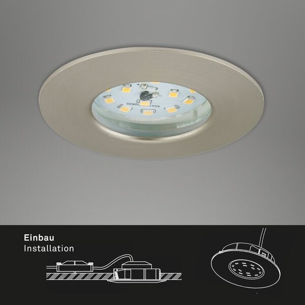 BRI 7204032 3ks sada LED vestavné svítidlo, pr. 7,5 cm, matný nikl (starý kód: BRI 7204-032) - BRILONER