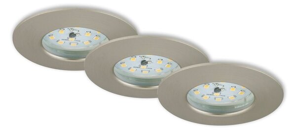 BRI 7204032 3ks sada LED vestavné svítidlo, pr. 7,5 cm, matný nikl (starý kód: BRI 7204-032) - BRILONER