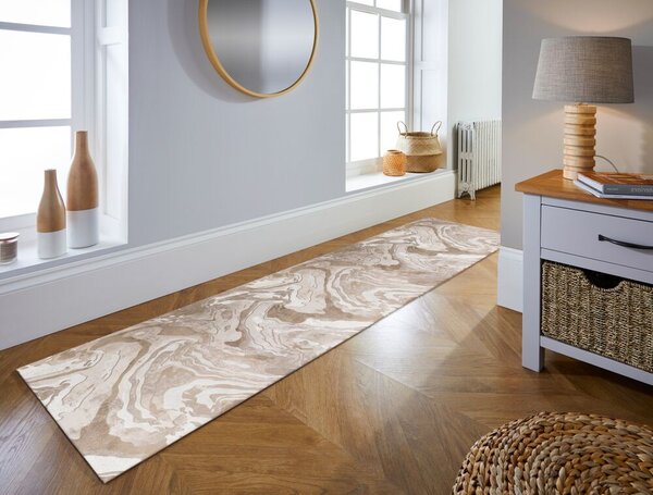 Flair Rugs, Běhoun Eris Marbled Natural, 60x230, béžová, chodba / předsíň